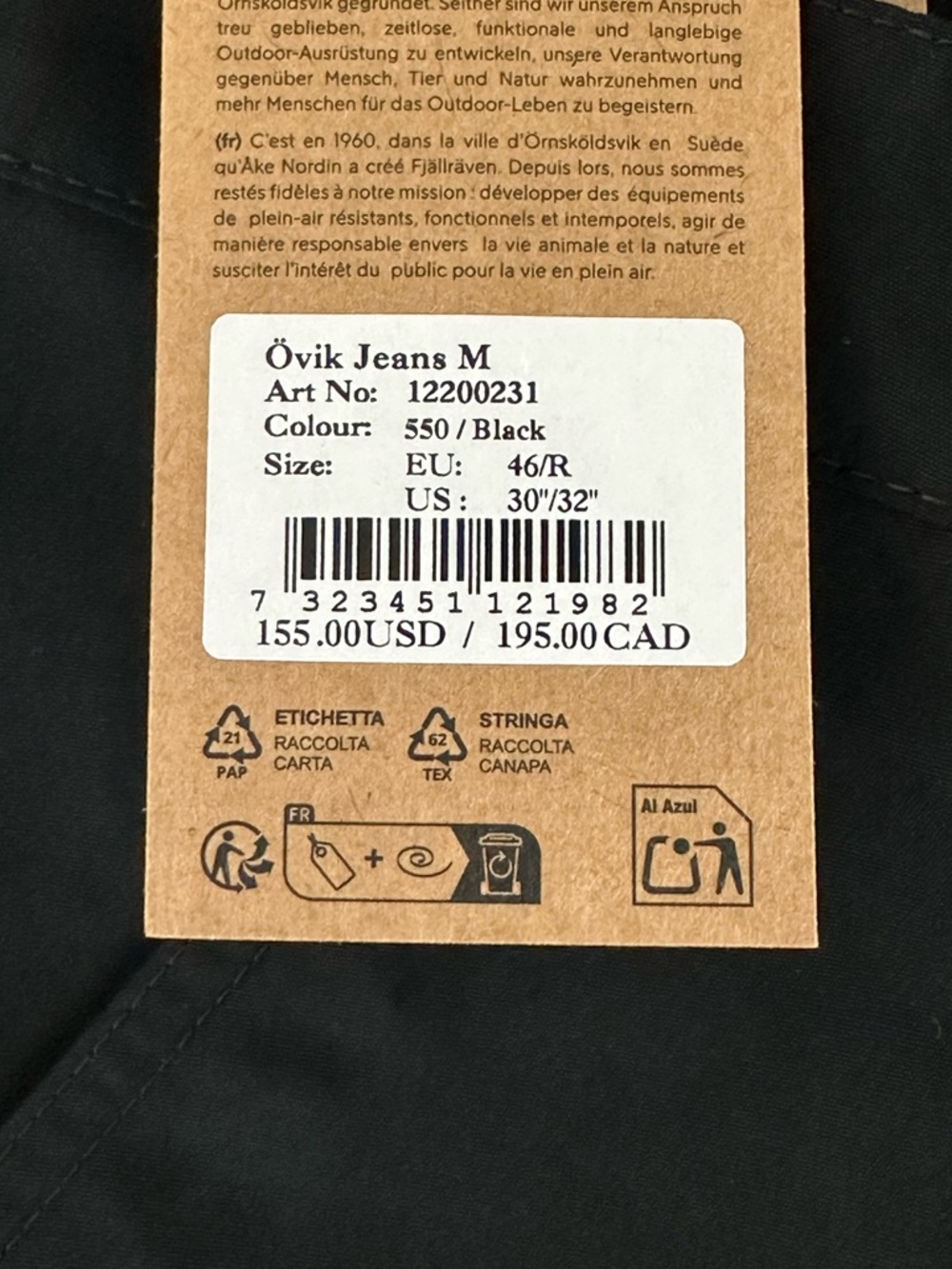 Fjallraven Men’s Ovik Jeans - Picture 9 of 9